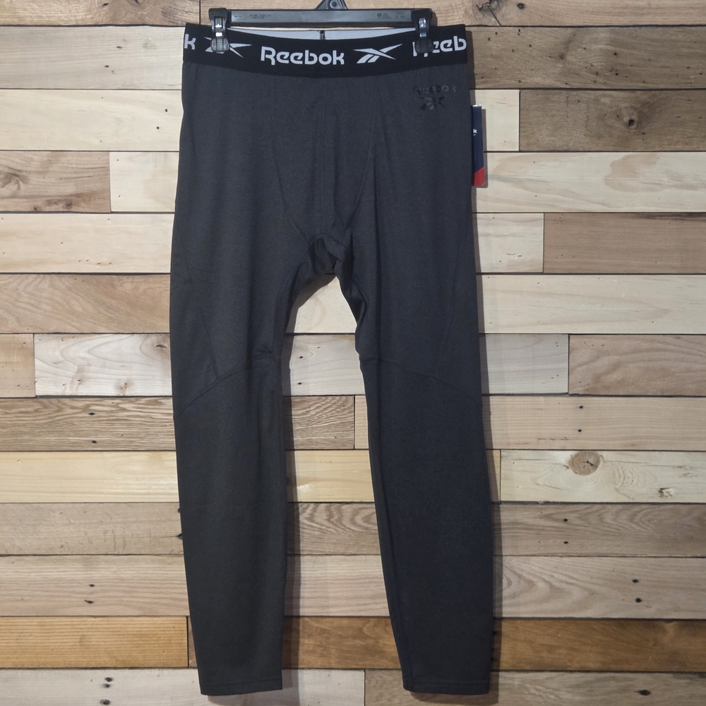 NWT Reebok Men's Power Compression Tight Black Ebony Heather Size L (MSRP $45)
